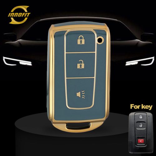 TOF2T1-Granny Grey-Gold Plating- Car Key Cover For Toyota
