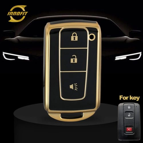 TOF2T1-Black-Gold Plating- Car Key Cover For Toyota