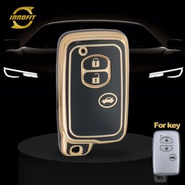 TOG1T1-Black-Gold Plating- Car Key Cover For Toyota Crown