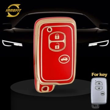 TOG1T1-Red-Gold Plating- Car Key Cover For Toyota Crown