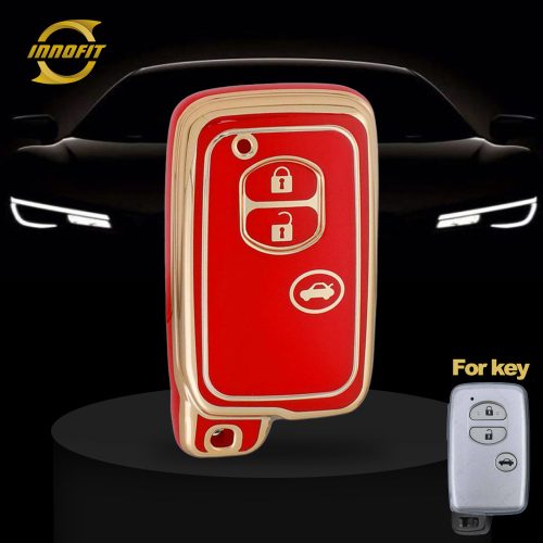 TOG1T1-Red-Gold Plating- Car Key Cover For Toyota Crown