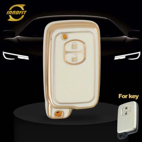 TOG2T1-White-Gold Plating- Car Key Cover For Toyota