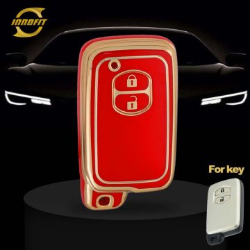 TOG2T1-Red-Gold Plating- Car Key Cover For Toyota