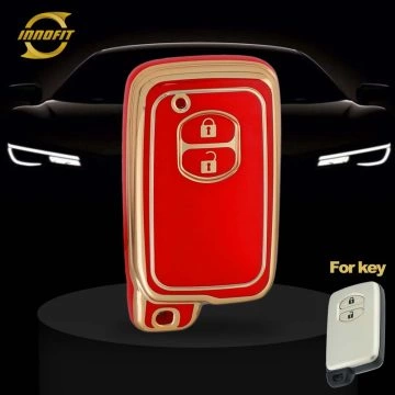 TOG2T1-Red-Gold Plating- Car Key Cover For Toyota