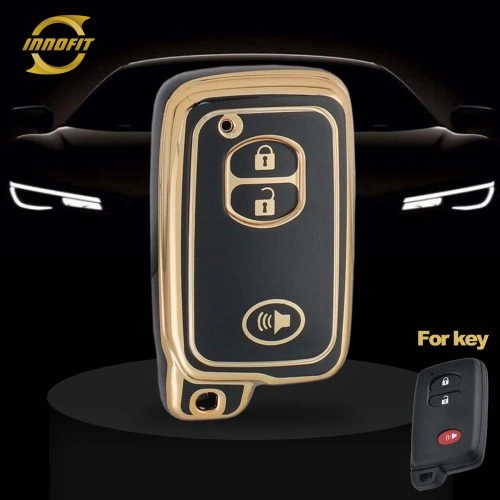 TOG3T1-Black-Gold Plating- Car Key Cover For Toyota