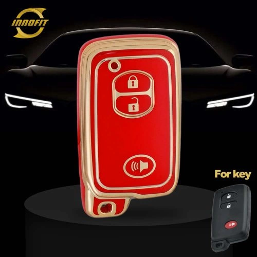TOG3T1-Red-Gold Plating- Car Key Cover For Toyota