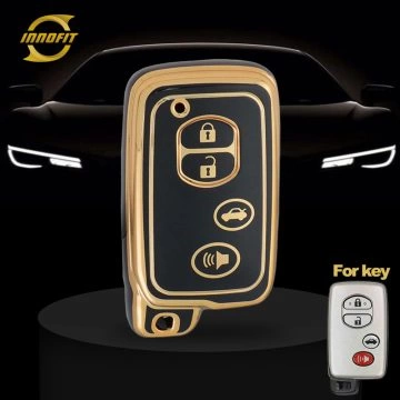 TOG8T1-Black-Gold Plating- Car Key Cover For Toyota