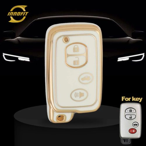 TOG8T1-White-Gold Plating- Car Key Cover For Toyota