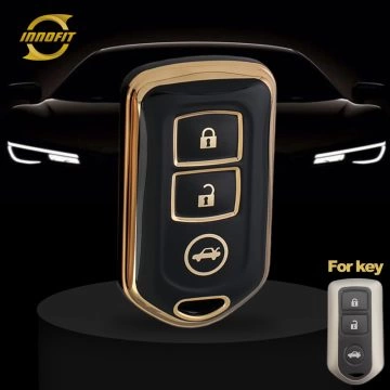TOH1T1-Black-Gold Plating- Car Key Cover For Toyota