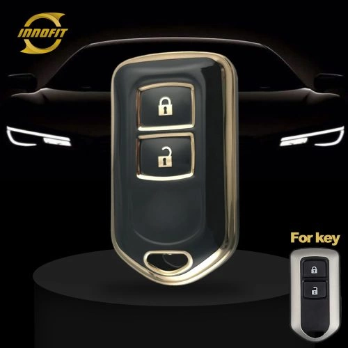 TOH2T1-Black-Gold Plating- Car Key Cover For Toyota