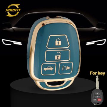 TOP3T1-Granny Grey-Gold Plating- Car Key Cover For Toyota