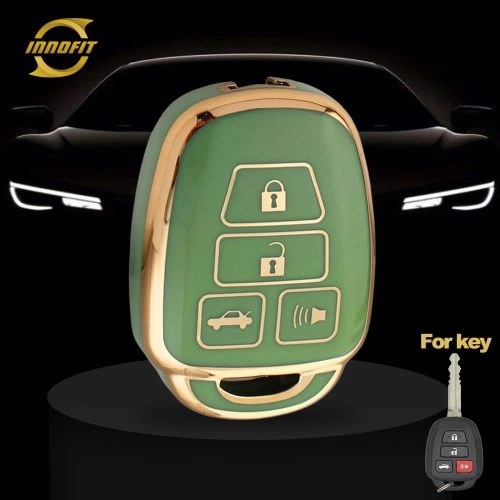TOP3T1-Green-Gold Plating- Car Key Cover For Toyota
