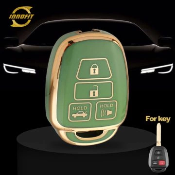 TOP4T1-Green-Gold Plating- Car Key Cover For Toyota