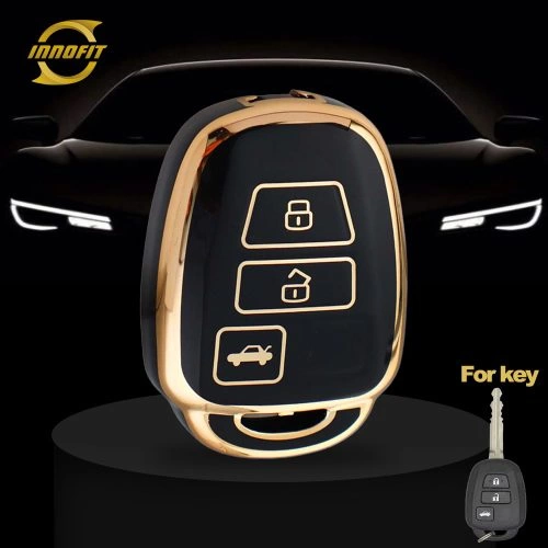 TOP5T1-Black-Gold Plating- Car Key Cover For Toyota
