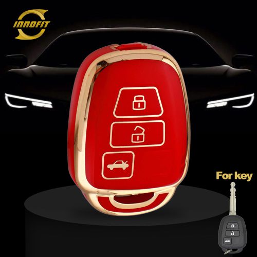 TOP5T1-Red-Gold Plating- Car Key Cover For Toyota