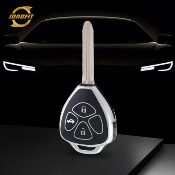 TOT3T1-Black-Silver Plating- Car Key Cover For Toyota