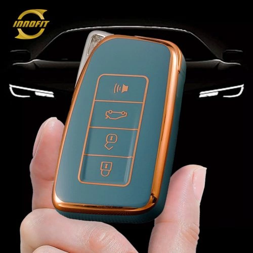 LEA3T1-Granny Grey-Gold Plating- Car Key Cover For Lexus