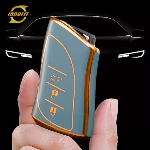 LEB1T1-Granny Grey-Gold Plating- Car Key Cover For Lexus