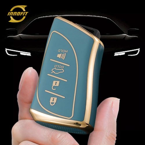 LEB2T1-Granny Grey-Gold Plating- Car Key Cover For Lexus