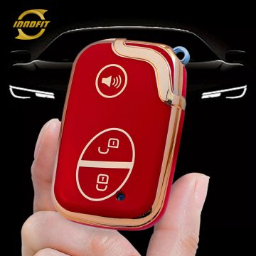 LEC3T1-Red-Gold Plating- Car Key Cover For Lexus