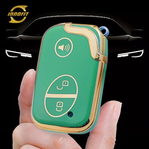 LEC3T1-Green-Gold Plating- Car Key Cover For Lexus