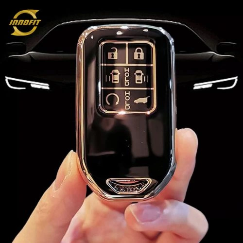 HOA7T1-Black-Silver Plating- Car Key Cover For Honda