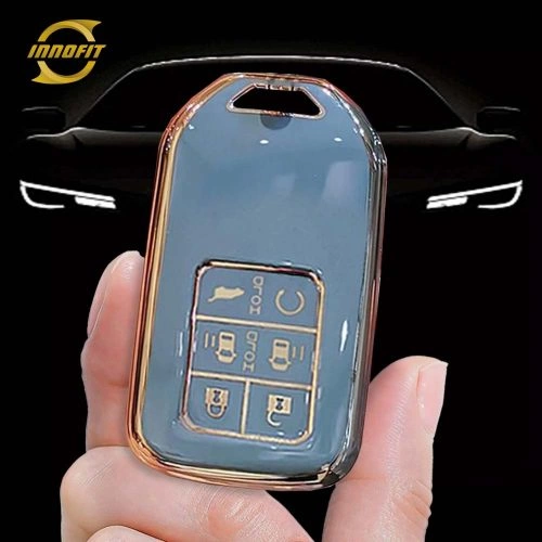 HOA7T1-Light Blue-Silver Plating- Car Key Cover For Honda