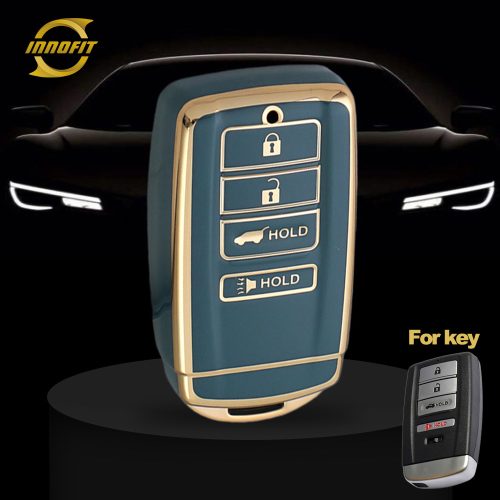 HOF3T1-Granny Grey-Gold Plating- Car Key Cover For Honda Acura
