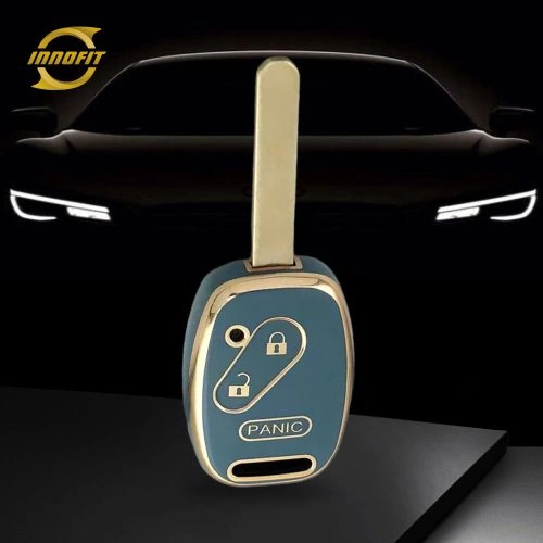 HON3T1-Granny Grey-Gold Plating- Car Key Cover For Honda