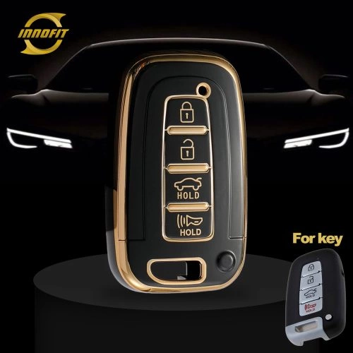 HYC3T1-Black-Gold Plating- Car Key Cover For Hyundai Kia