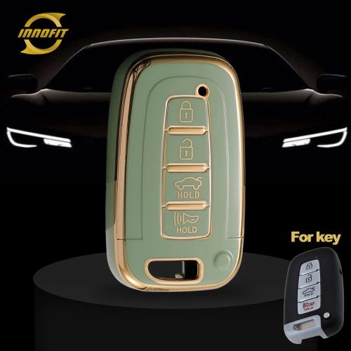 HYC3T1-Green-Gold Plating- Car Key Cover For Hyundai Kia