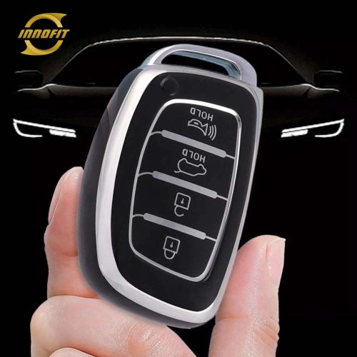 HYD3T1-Black-Silver Plating- Car Key Cover For Hyundai