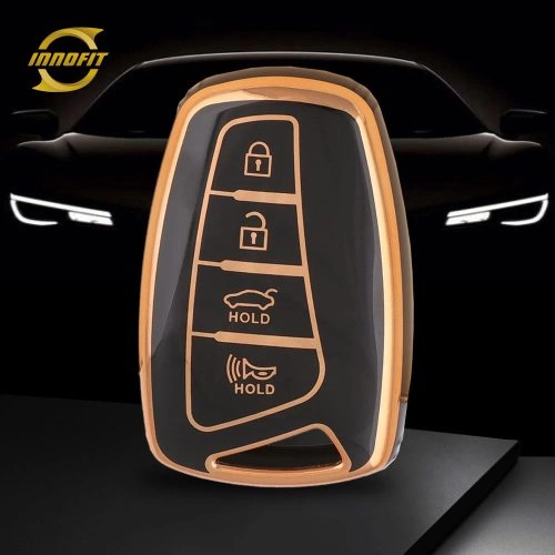 HYH2T1-Black-Gold Plating- Car Key Cover For Hyundai GENESIS