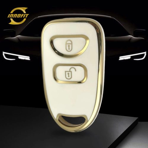 HYJ1T1-White-Gold Plating- Car Key Cover For Hyundai Kia