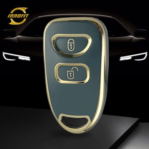 HYJ1T1-Granny Grey-Gold Plating- Car Key Cover For Hyundai Kia
