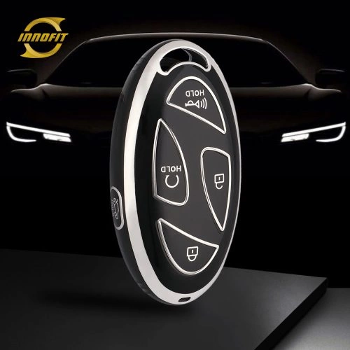 HYK1T1-Black-Silver Plating- Car Key Cover For Hyundai