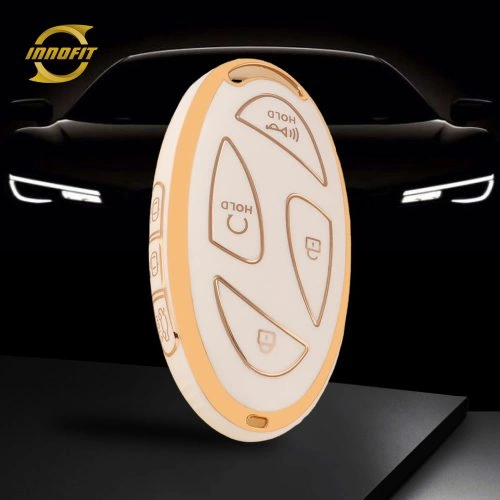 HYK2T1-White-Gold Plating- Car Key Cover For Hyundai