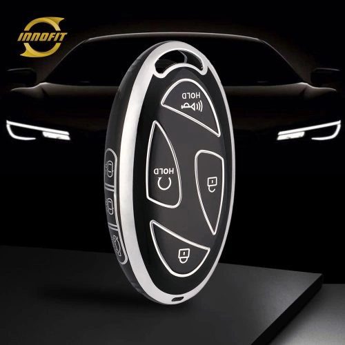 HYK2T1-Black-Silver Plating- Car Key Cover For Hyundai