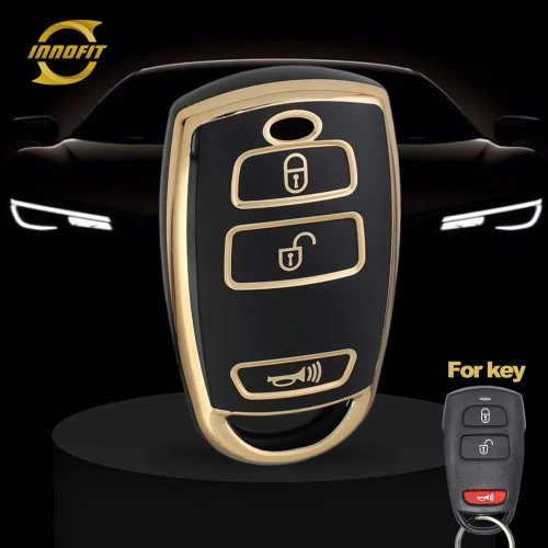 HYQ2T1-Black-Gold Plating- Car Key Cover For Hyundai Kia
