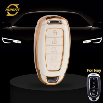 HYS2T1-White-Gold Plating- Car Key Cover For Hyundai