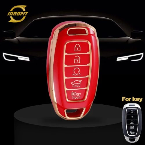 HYS2T1-Red-Gold Plating- Car Key Cover For Hyundai
