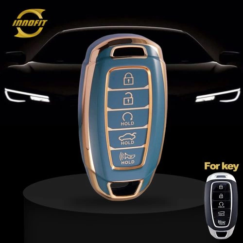 HYS2T1-Granny Grey-Gold Plating- Car Key Cover For Hyundai