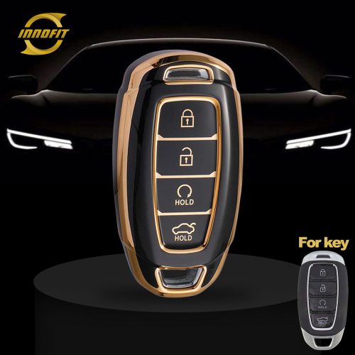 HYS4T1-Black-Gold Plating- Car Key Cover For Hyundai