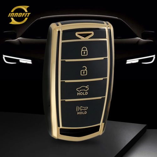 HYV1T1-Black-Gold Plating- Car Key Cover For Hyundai