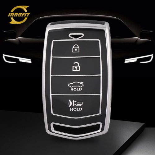 HYV1T1-Black-Silver Plating- Car Key Cover For Hyundai