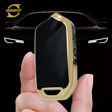 KII1T1-Black-Gold Plating- Car Key Cover For Kia