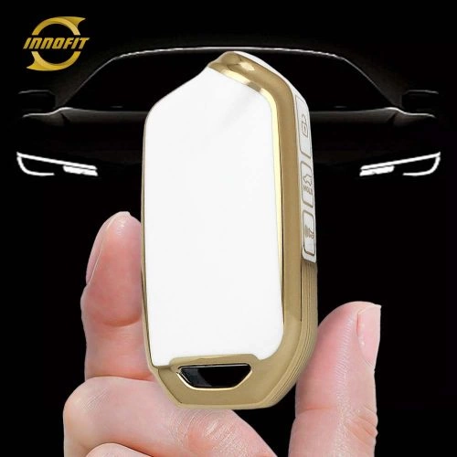 KII1T1-White-Gold Plating- Car Key Cover For Kia