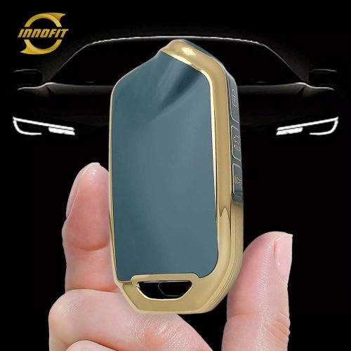 KII1T1-Granny Grey-Gold Plating- Car Key Cover For Kia