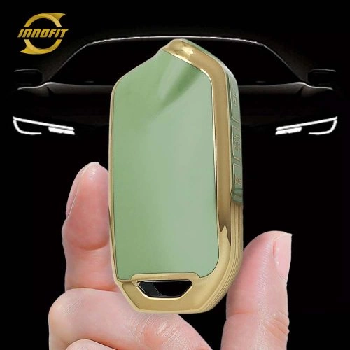 KII1T1-Green-Gold Plating- Car Key Cover For Kia