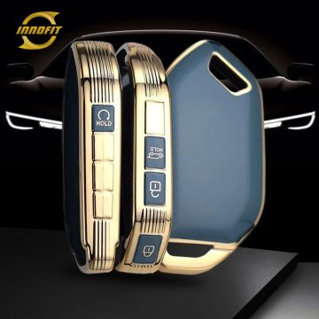 KIJ1T1-Granny Grey-Gold Plating- Car Key Cover For Kia